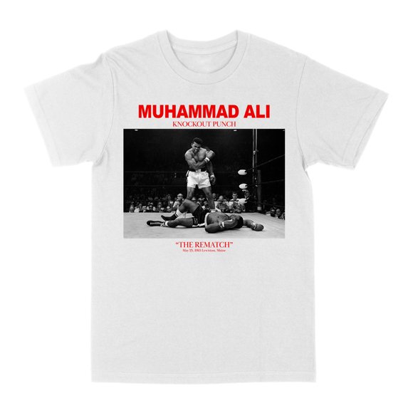Muhammad Ali T-Shirt Blanc Petit Iconique Knockout