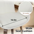 thumbnail image 5 of CRERIYO 26" Swivel Counter Height Bar Stool Set of 1, PU Leather Upholstered Bar Chair with Black Ring Footrest and Walnut Wood Legs, Beige, 5 of 7