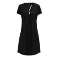 thumbnail image 6 of qolati Casual Dresses for Women Short Sleeve Summer Dresses 2025 Ruched Front Boho Beach Sundresses Spring Button V Neck A-Line Mini Dress, 6 of 6