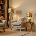 thumbnail image 6 of Lampshades 2 Pack Boho Brown Green Orange Peony Floral Vintage Flowers Red Flower White 13"x13"x10" Light Shade for Table Lamps Floor Lamps Drum Lamp Shades Lampshade Replacement Easy Assembly, 6 of 8