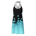 thumbnail image 5 of Beach Dresses for Women Women's Summer Fashion Printed Sleeveless Suspenders Pullover Ladies Dress A Light Blue L, 5 of 5