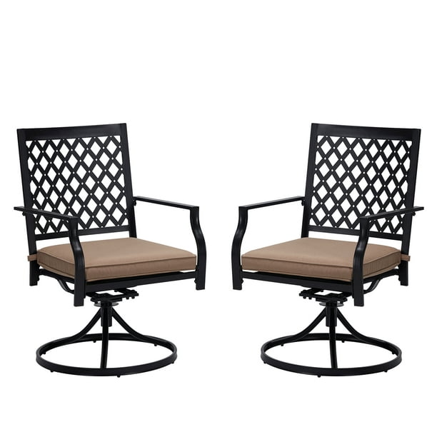 Vicllax Outdoor Swivel Dining Chairs, Extra Wide Outdoor Dining Chairs