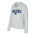 thumbnail image 2 of Men's Concepts Sport  White/Gray Penn State Nittany Lions French Terry Striped V-Neck Pullover Hoodie, 2 of 3