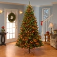 thumbnail image 3 of National Tree Company Pre-Lit Artificial Christmas Tree, Green, North Valley Spruce, Dual Color® LED Lights, Includes Stand, 7.5 Feet, 3 of 3
