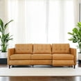 thumbnail image 2 of Ludwig Mid Century Genuine Leather Right-Facing Power Inclining Sofa in Tan, 2 of 7