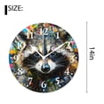 thumbnail image 2 of 14 Inch Wall Clock Battery Operated Silent Clock Decorative for Office, Kitchen, Outdoor, Living Room，Peace Raccoon Exquisite, 2 of 4
