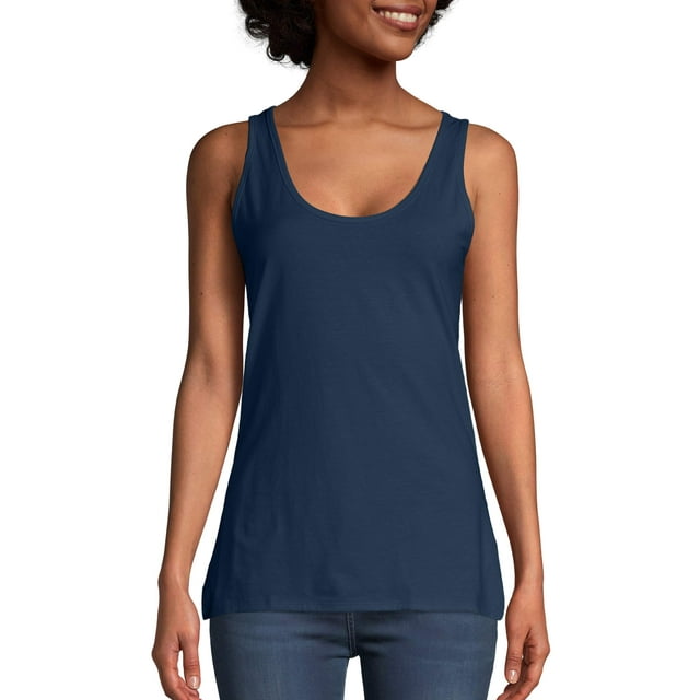 Hanes Women's Scoop Neck Tank Top, Navy, Small