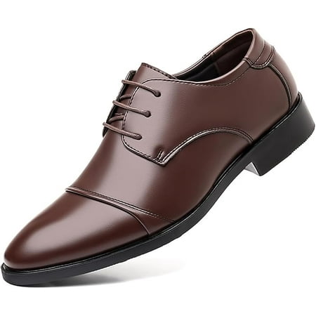 Men s Vintage Cap Toe Dress Shoes Classic Formal Oxford Soft Leather Shoes Business Derby for Men
