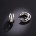 thumbnail image 1 of Pendientes De Aro De Metal De Plata Esterlina 925 , Diseño De Tubo De 3 Filas , Declaración Versátiles , Joyería De Moda Femenina , Envío Gota 2020, 1 of 4