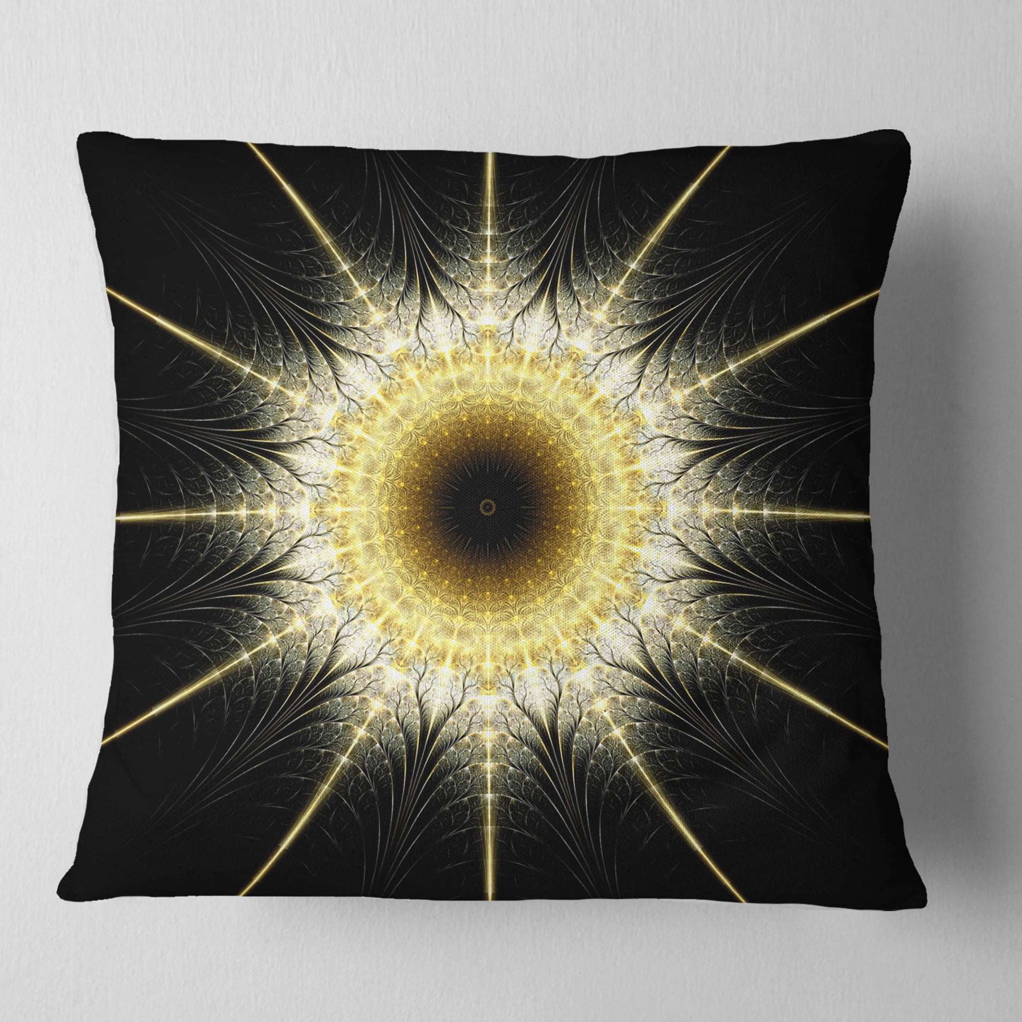 Designart 16" x 16" Contemporary, Modern Black Polyester Throw Pillow