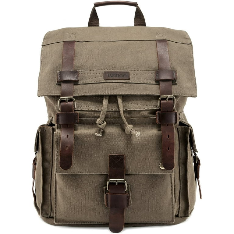 Kattee Men&s Leather Satchel Briefcase, 15.6 Laptop Messenger Shoulder Bag Tote