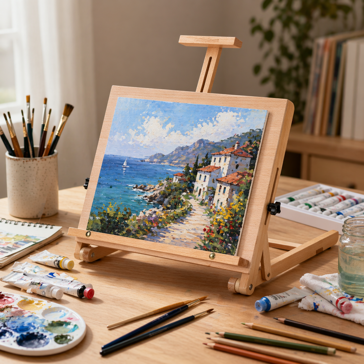 LAVFOX Beechwood Tabletop Easel Drawing Board
