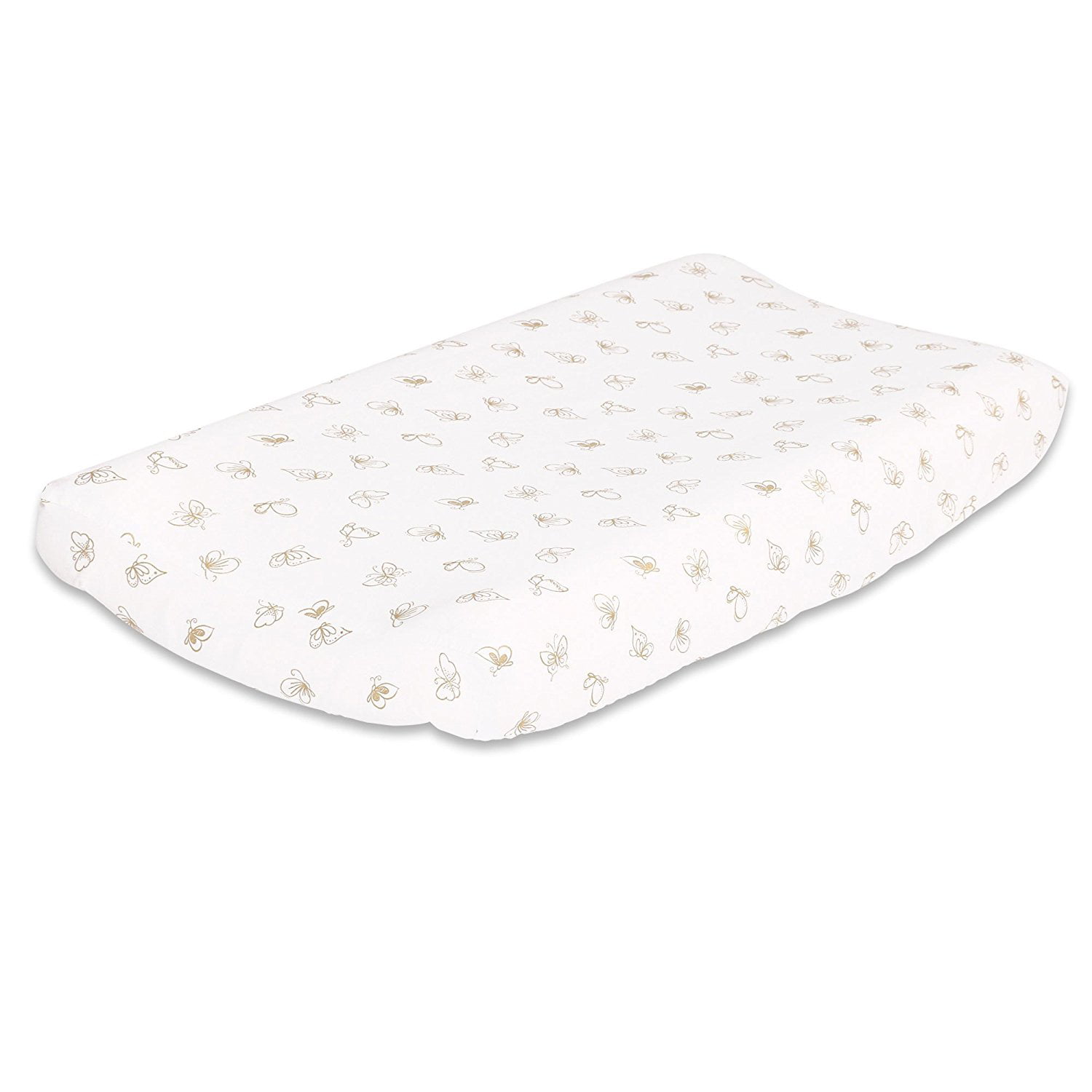Gold Butterfly Baby Changing Pad Cover by The Peanut Shell 