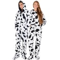 thumbnail image 1 of Footed Pajamas - Cowhide Adult Hoodie Fleece One Piece - Adult - XLarge (Fits 6'4 - 6'7"), 1 of 4