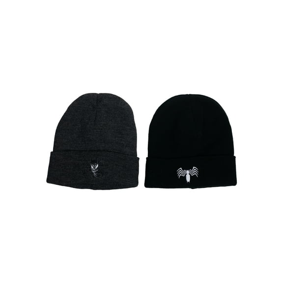Venom Men's Licensed Beanie Style Hats, 2-Pack, One Size