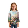 thumbnail image 3 of Long Sleeve Graphic Tee for Girls Cute Spring Lamb Blossom Tree Print Kids Daily School Play Holiday Casual Wear for Teen, 3 of 9