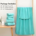 thumbnail image 3 of Jessy Home 12 Piece Ocean Blue Bath Towel Set for Bathroom-4 Bath Towels,4 Hand Towels,4 Washcloths Soft and Plush Highly Absorbent Towel for Hotel & Spa, 3 of 8