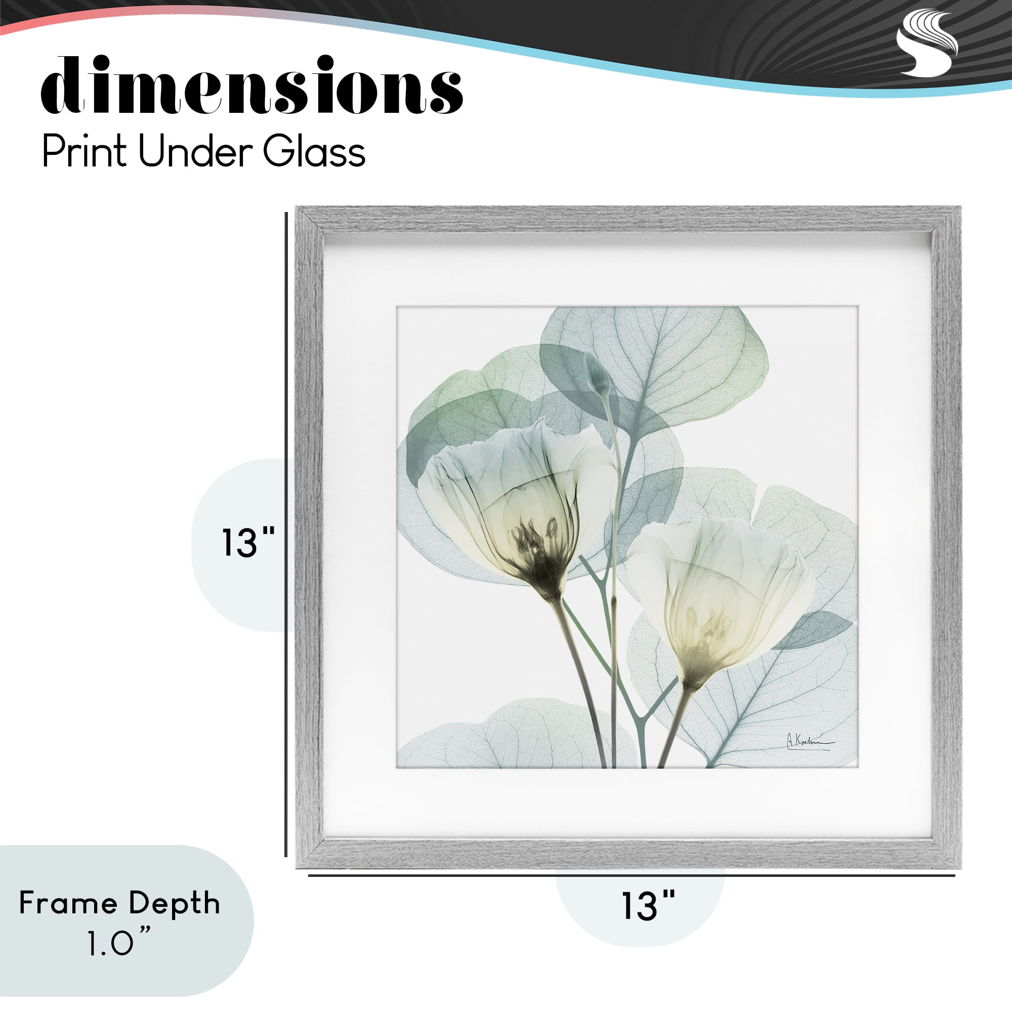 Stupell Industries Divine Fate Flower Leaves Gray Framed Print Under Glass, design by Albert Koetsier