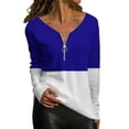 thumbnail image 3 of Gibobby Playera Termica Para Mujer Camiseta de manga larga con cremallera para mujer fina de primavera y verano（Multicolor, XL), 3 of 4