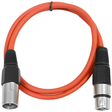 Seismic Audio Red 2' XLR Patch Cable - Snake Mic Cord Red - SAXLX-2Red