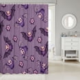 thumbnail image 2 of Manfei Halloween Bat Print Shower Curtain 72Wx78L,Cute Ghost Pattern Bath Curtain, 2 of 5