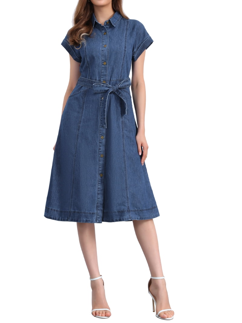 chelsea denim kilt mini dress – General Pants Co Color:Morning Blue PRODUCT:ED4006A-81MB Captivating Fashion with a