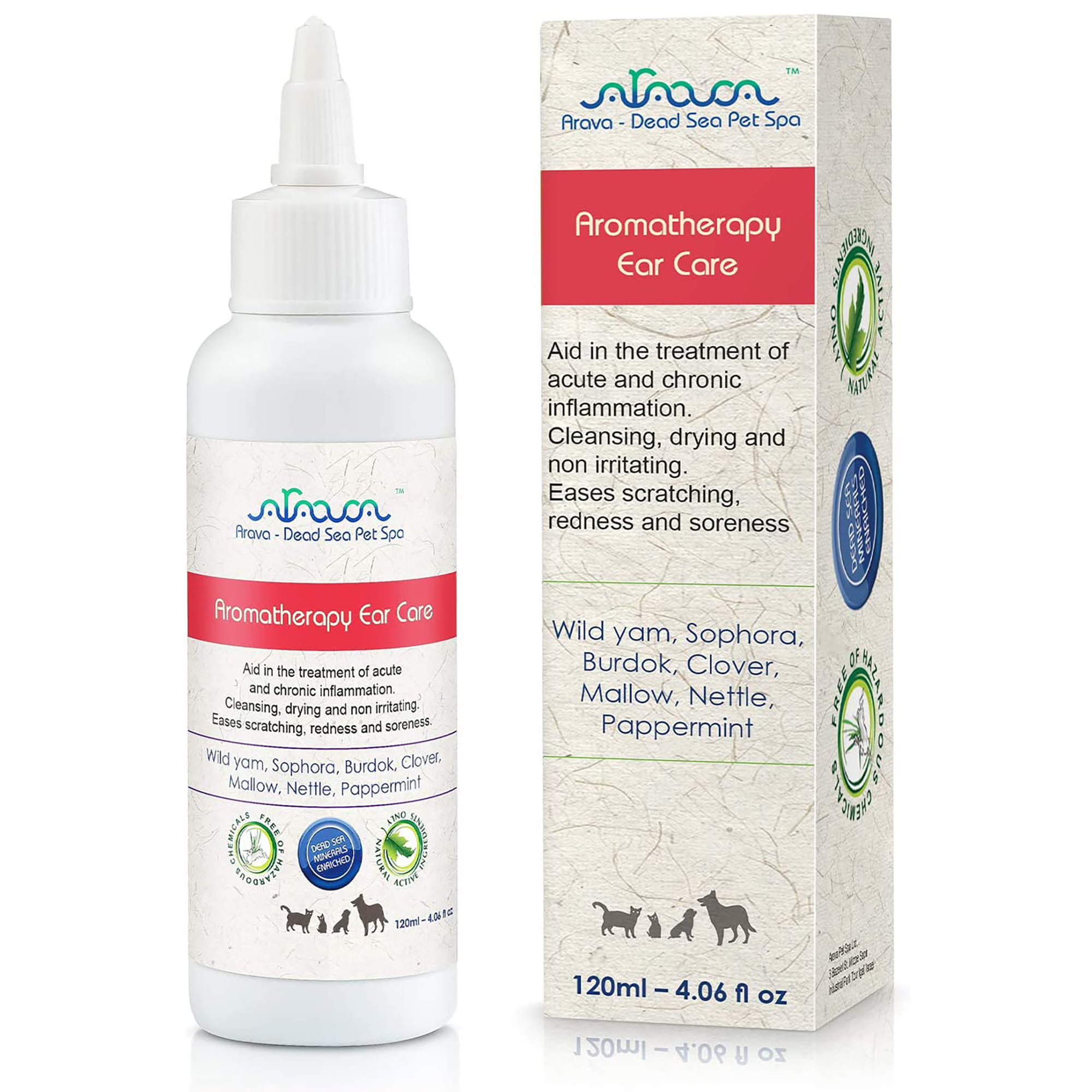 Arava Natural Ear Infection Treatment for Cats & Dogs Pet Otic Ear
