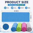 thumbnail image 4 of 4 Pack Cooling Towels (40"x12"), Cooling Neck Wraps, Ice Towel, Soft Breathable Chilly Towel, Workout & More Activities Blue/Grey/Green/Pink, 4 of 6