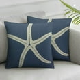 thumbnail image 2 of Nawypu  Starfish Pillow Cover 2pcs Retro Coastal Decor Square Pillowcase  Sofa Couch Bed Throw Cushion Cover Decoration PL732TR, 2 of 6