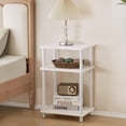 thumbnail image 1 of Mesa auxiliar Apicizon de madera MDF blanca de 3 niveles, 40 x 30 x 62 cm, 1 of 7