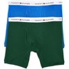 Tommy Hilfiger Mens Underwear Big Tall Cotton Classics Boxer Briefs XX-Large Vibrant Royal/Green Big Tall 2 Pack