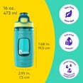 thumbnail image 2 of bubba Kids Flo Water Bottle, 16 oz (473 ml), Wide Mouth, Silicone Sleeve, Push Button Lid, 2 of 6