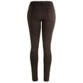 thumbnail image 5 of La Bijou 611S Ultra Stretch Skinny Pants Jeggings for Women Juniors - Brown, L, 5 of 5