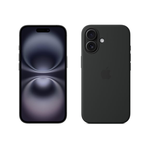 Apple iPhone 16 128GB: 5G Mobile phone with Apple Intelligence - Black   Silicone Case with Mag