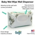 Gadjit Wet WipesBaby Wipes Wall Dispenser Mounts on a Wall and Holds