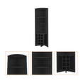 thumbnail image 2 of Tall Corner Bar Cabinet, Wooden Corner Coffee Wine Bar Unit with Built-in Wine Rack Cabinet Station with 8-Bottle & 5-Shelf, Wood Kitchen Pantry Storage Cabinet (Black), 2 of 7