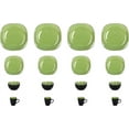 thumbnail image 5 of Stoneware Square 16pc Dinnerware Set, Inside Siny Green and Outside Matte Black, 5 of 12
