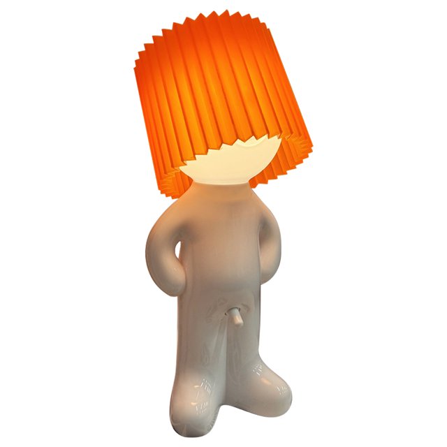 Lámpara Mesa Creativa Shy Guy Little Man Con Pantalla para Del
