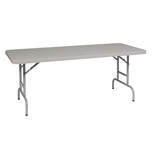 Office Star Table Rectangulaire Multifonction en Résine, 6 Pieds de Long, Hauteur Réglable