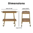 thumbnail image 2 of Adore Decor Felix 2 Tier Bar Cart with Rolling Wheels in Gold, 2 of 5