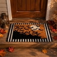 thumbnail image 6 of Halloween Doormat Black White Striped Border, Non-Slip Absorbent Welcome Mat with Ghost Bats, Indoor Outdoor Front Door Rug for Porch Entryway Fall Decor, 6 of 9