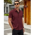 thumbnail image 3 of COOFANDY Mens Dress Shirts Button Down Short Sleeve Cooling Shirts Summer Shirts Casual T Shirts, 3 of 5