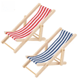 thumbnail image 3 of 1:12 casa de muñecas casa de muñecas Mini Muebles Modelo Terminado Rayado Madera Sillón Reclinable Silla de Playa Multicolor, 3 of 4