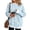 Light Blue, variant on Women's Daisy Floral Print Crew Neck Sweatshirt, Long Sleeve Pullover with Contrast Trim and Side Slits