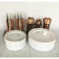 thumbnail image 6 of JL Prime 125 Piece Rose Gold Plastic Plates & Cutlery Set, Re-usable Recyclable Plastic Plates with Rose Gold Rim & Silverware, 25 Dinner Plates, 25 Salad Plates, 25 Forks, 25 Knives, 25 Spoons, 6 of 10