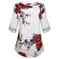 thumbnail image 3 of FASHIONWT Women Printed Elegant V-Neck Long Sleeve Casual T-Shirt Top, 3 of 3