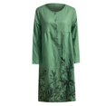 thumbnail image 5 of Robes pour Femmes Mode Décontractée Imprimée Col Boutonné Manches Longues avec Poches Noir L, 5 of 5