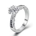 thumbnail image 5 of Blue Jewel 1.9 Ct Round Cut Diamond Ring - 14K White gold Plated Rings - Gorgeous Engagement Designer Silver Ring for Women's - Milgrain Bridal Stacking Wedding Diamond Ring - Proposal Delicate Ring, 5 of 9