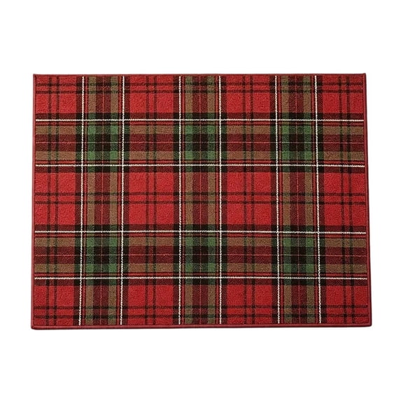 Christmas Tartan Plaid Doormat 15.74X23.62In, Holiday Entry Rug, Xmas Front Door Mat for Indoor Outdoor Home Decor