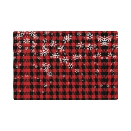 

Placemats Set of 4 Red Buffalo Plaid Heat Resistant Non - Slip Place mats Waterproof table mat for Kitchen Dining-6片装
